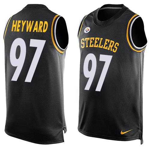 Nike Steelers #97 Cameron Heyward Black Team Color Men's Stitched NFL Limited Tank Top Jersey - Click Image to Close